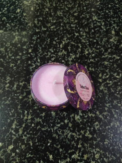 Velvet Rose Mandala Tin Candle
