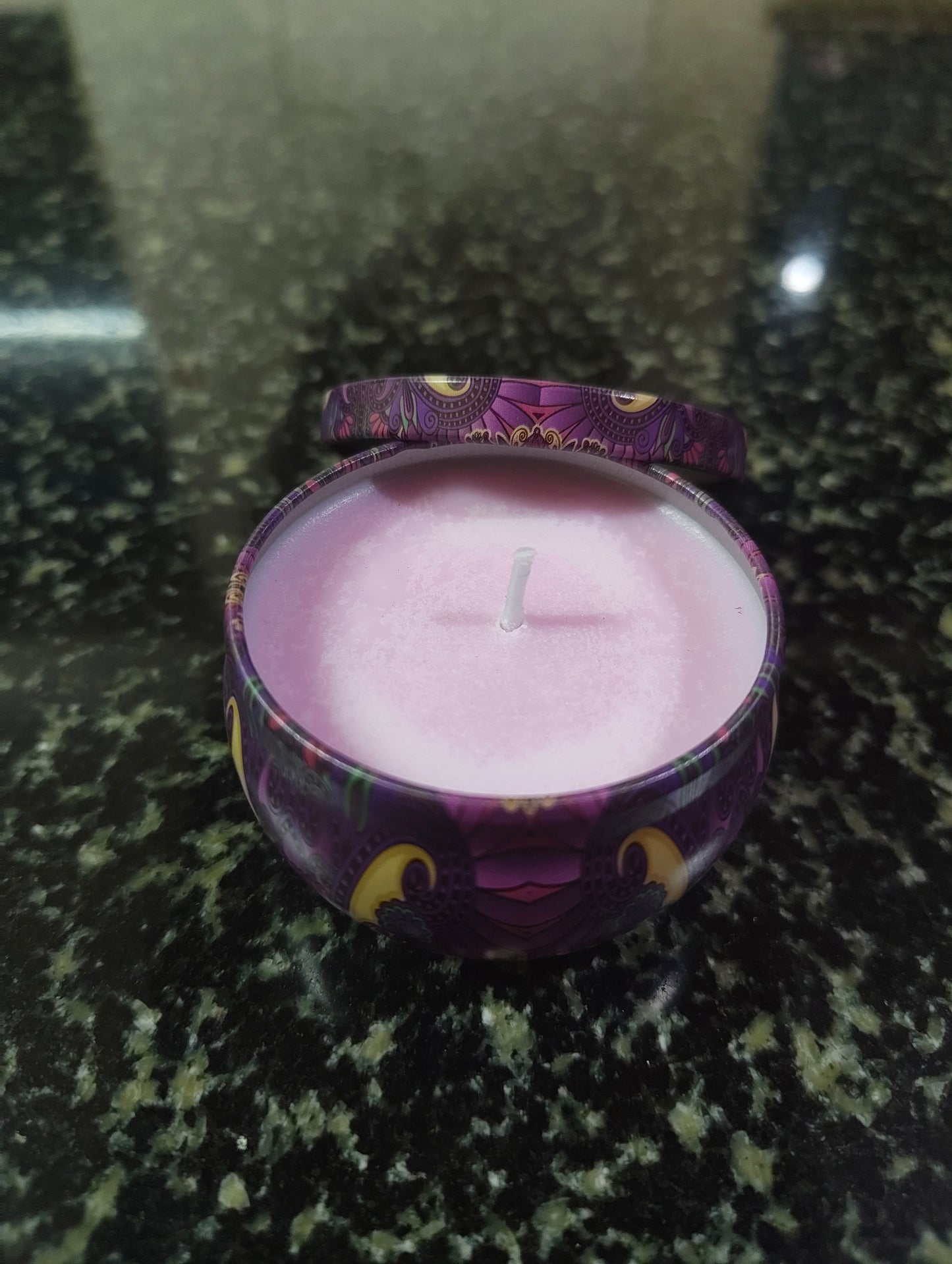 Velvet Rose Mandala Tin Candle