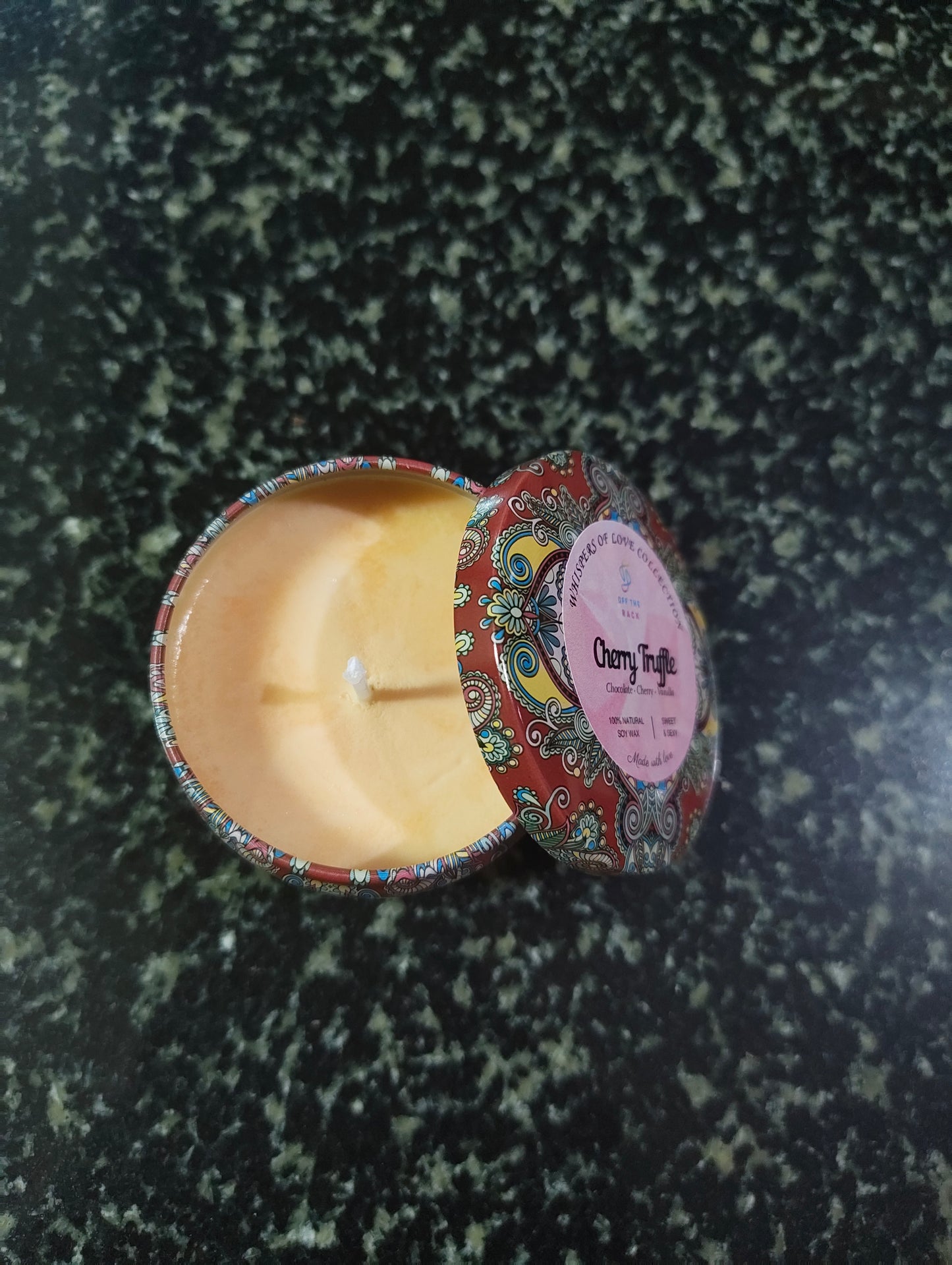 Cherry Truffle Mandala Tin Candle