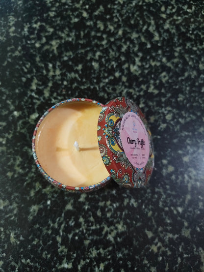 Cherry Truffle Mandala Tin Candle