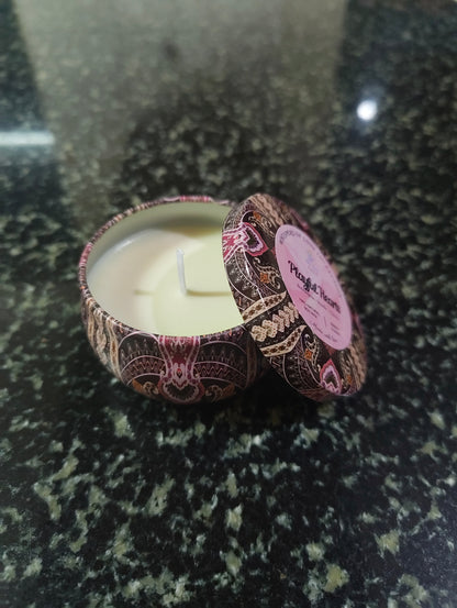 Playful Hearts Mandala Tin Candle