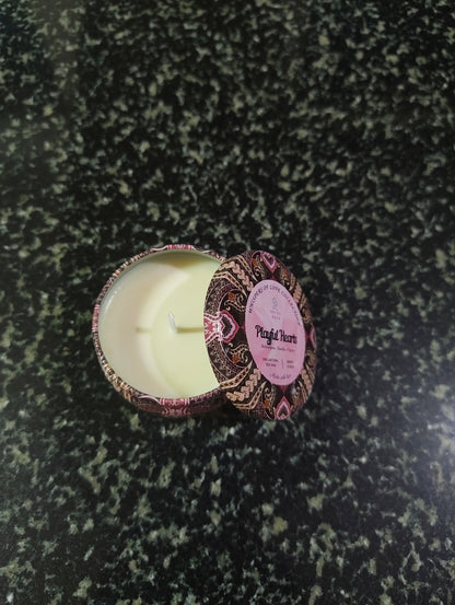 Playful Hearts Mandala Tin Candle