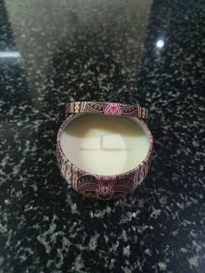 Playful Hearts Mandala Tin Candle