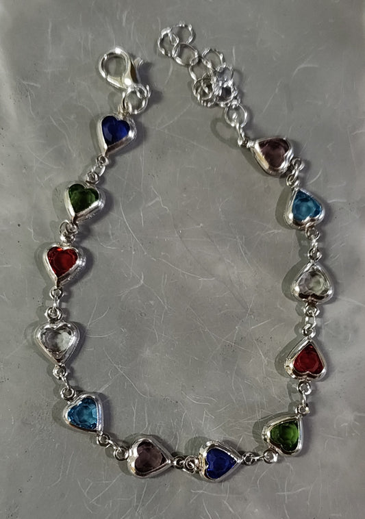 Silver Hearts Bracelet