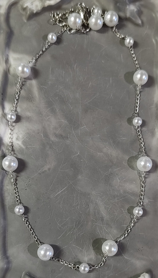 Silver Pearl Necklace
