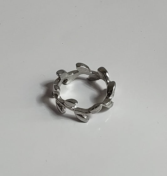 Silver Leaf Ring