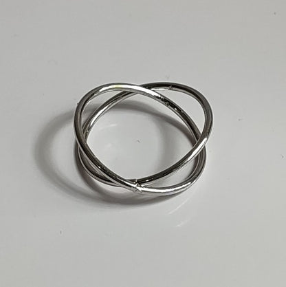 Silver Criss Cross Ring
