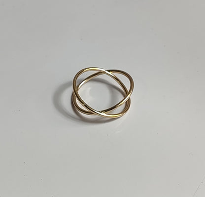Golden Criss Cross Ring