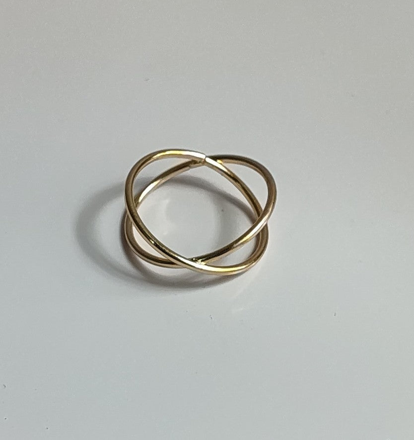 Golden Criss Cross Ring