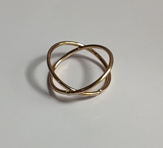 Golden Criss Cross Ring