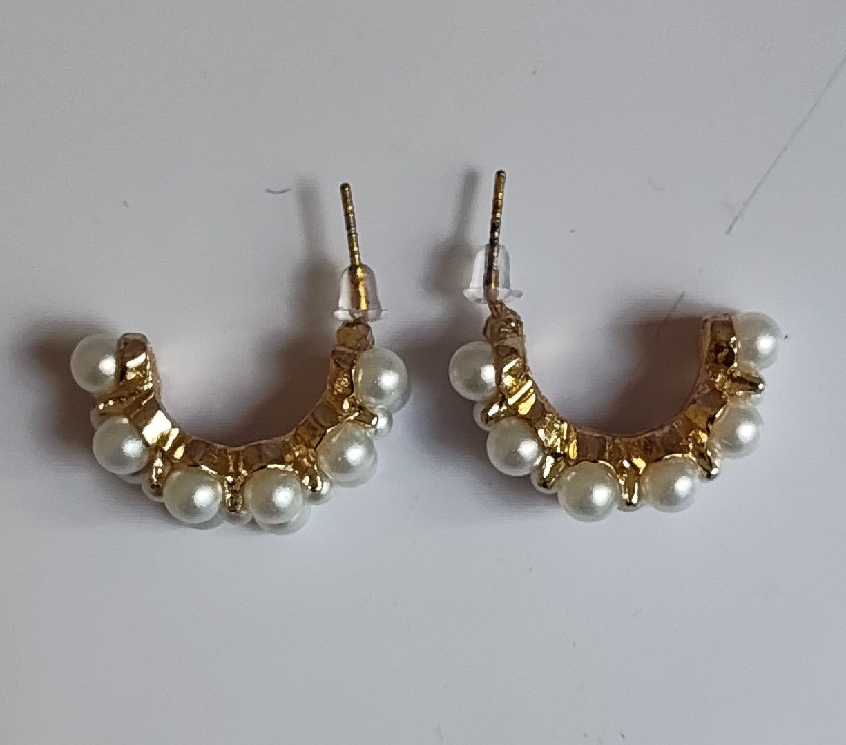 Golden Beaded Half Hoops