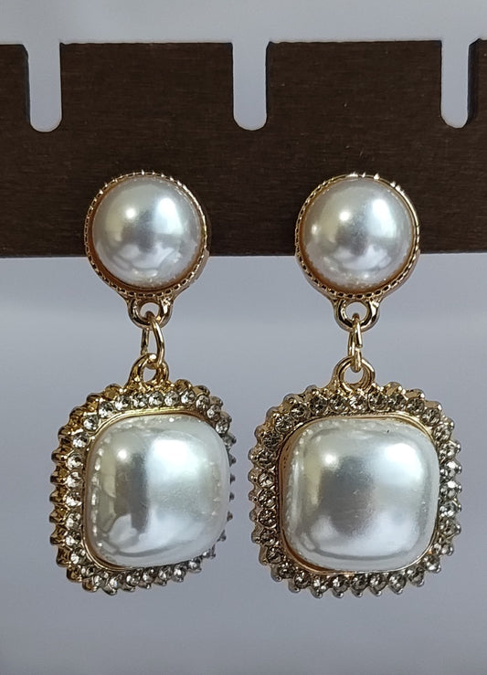 Square Pearl Earrings