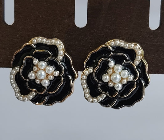 Black Rose Earrings