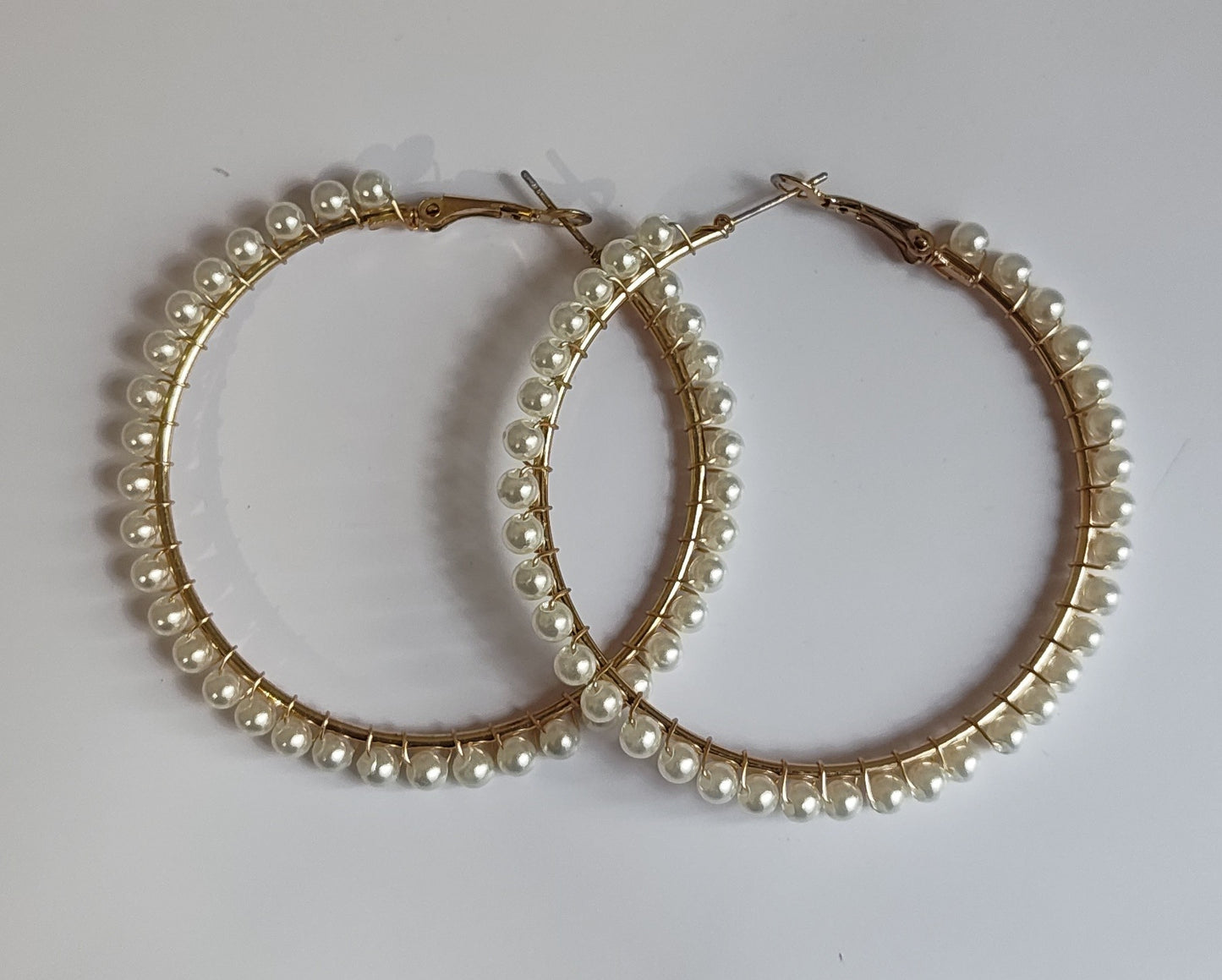Golden Beaded Hoops