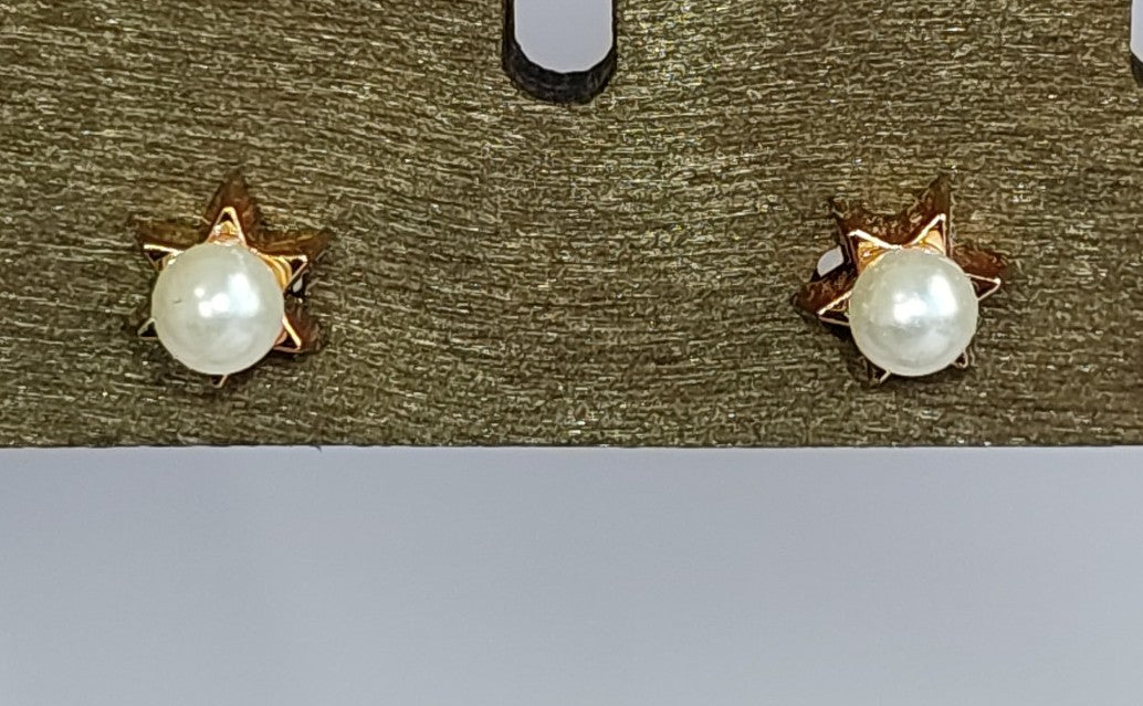 Golden Pearl Studs