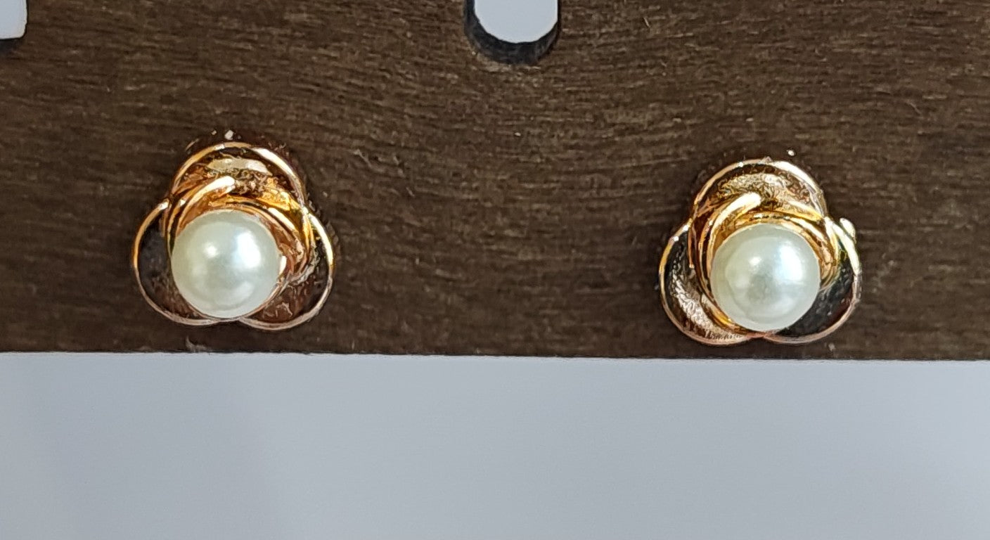Golden Pearl Studs