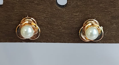 Golden Pearl Studs