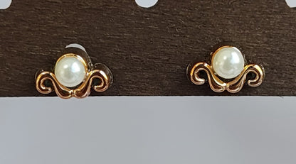 Golden Pearl Studs
