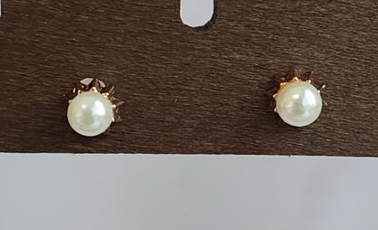 Golden Pearl Studs