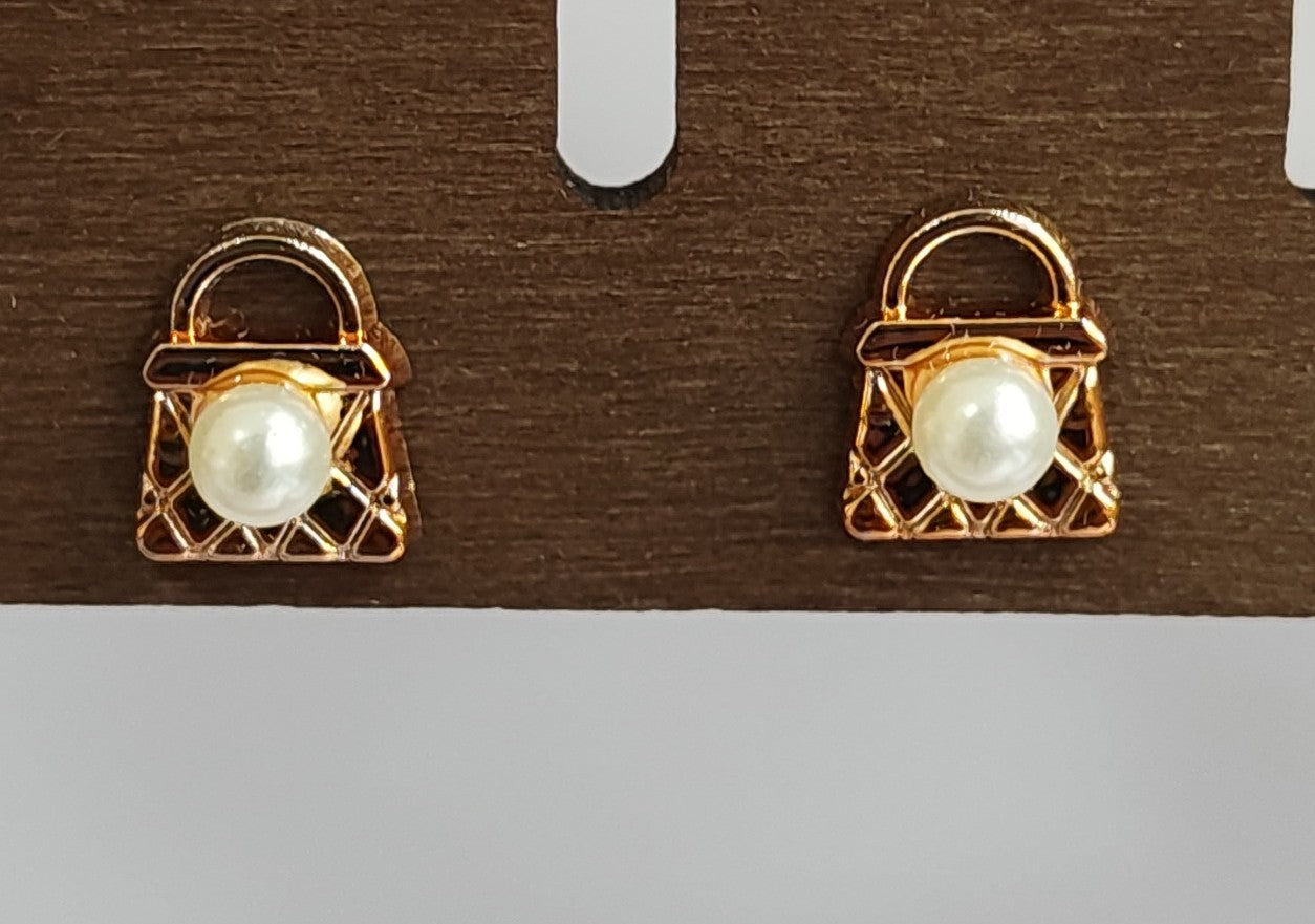 Golden Pearl Studs