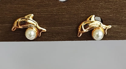Golden Pearl Studs