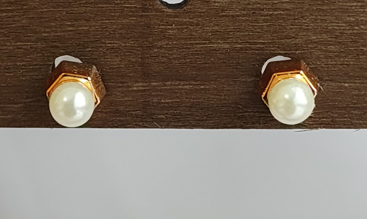 Golden Pearl Studs