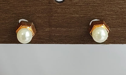 Golden Pearl Studs