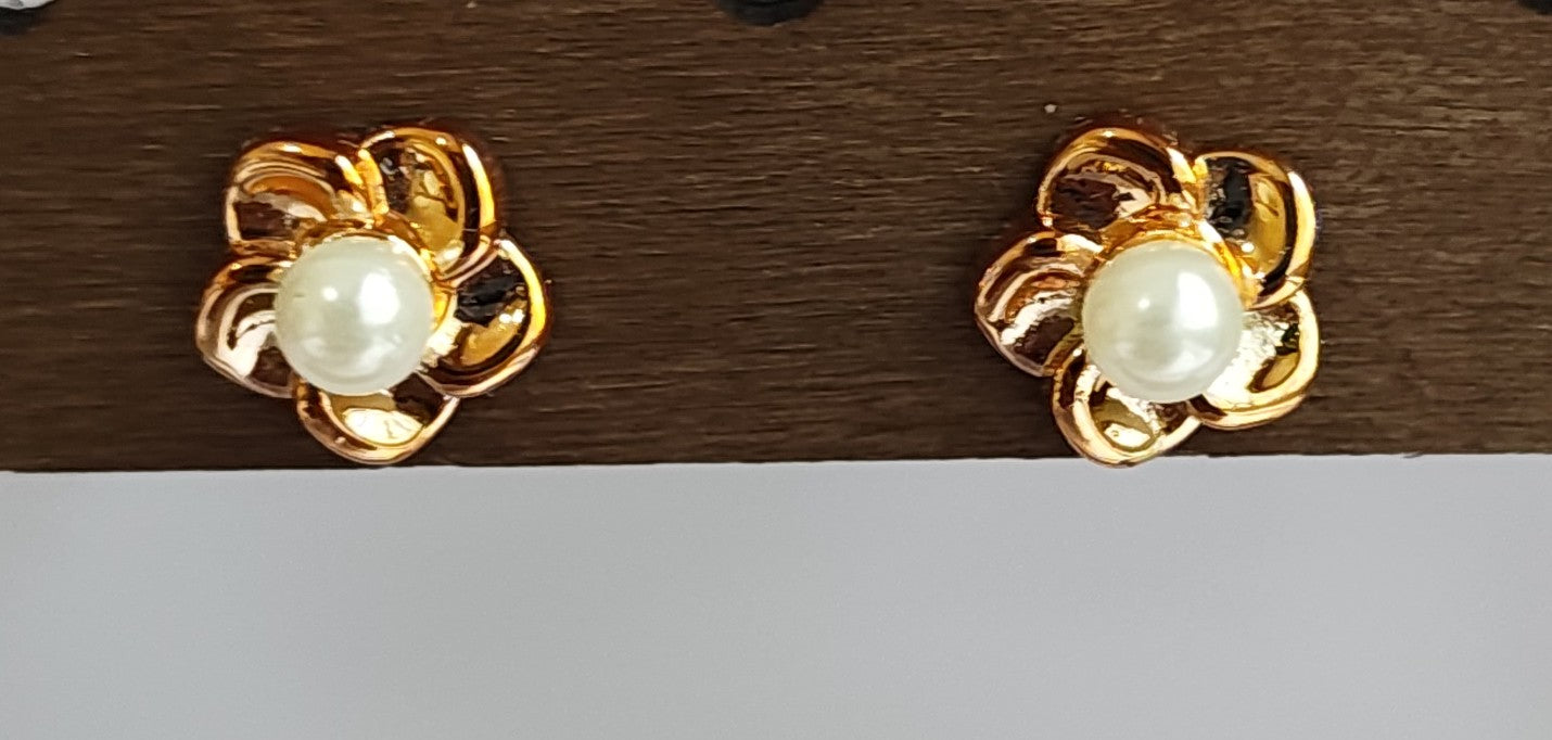 Golden Pearl Studs