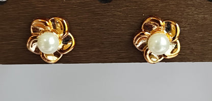 Golden Pearl Studs