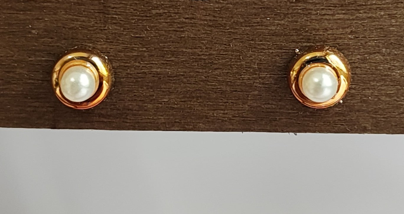 Golden Pearl Studs