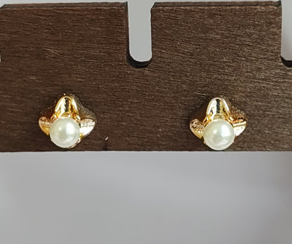 Golden Pearl Studs