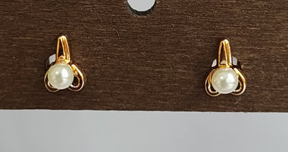 Golden Pearl Studs