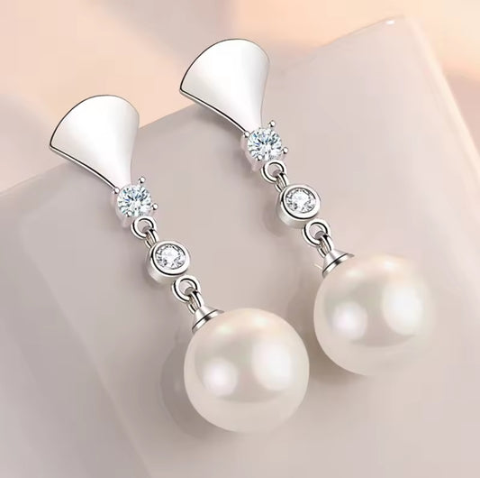 Silver Plated Pearl Earrings