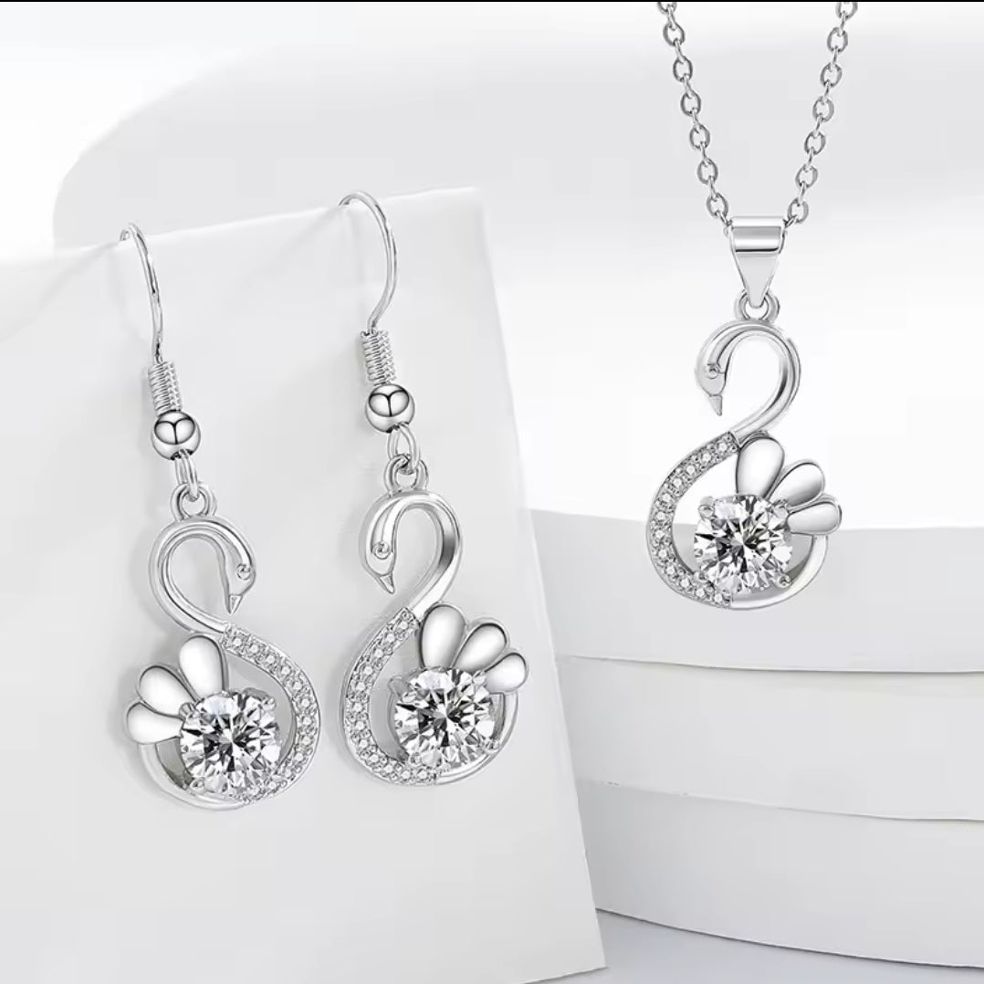 Silver Plated Swan Set