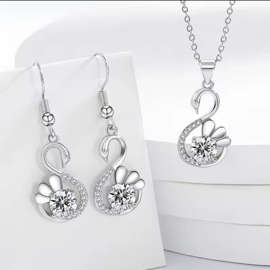 Silver Plated Swan Set