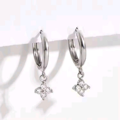 Silver Plated Clover Earrings