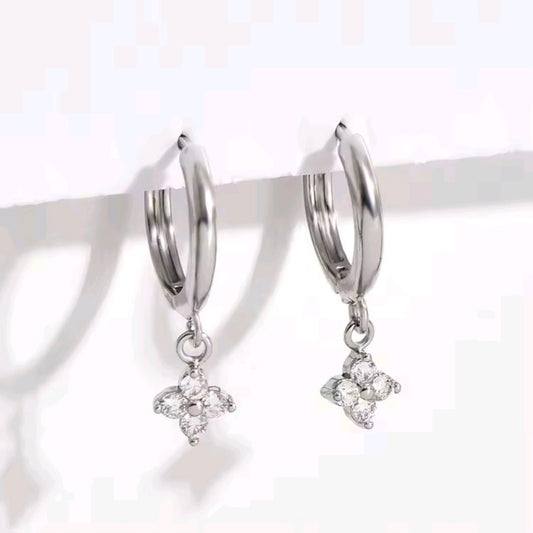 Silver Plated Clover Earrings