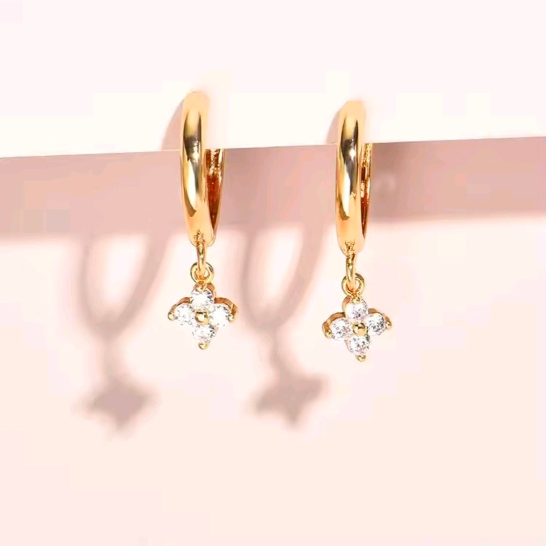 Silver Plated Clover Earrings