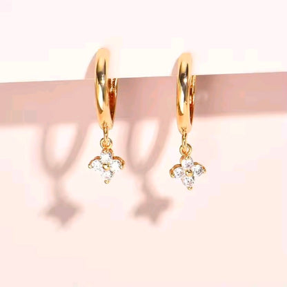 Silver Plated Clover Earrings