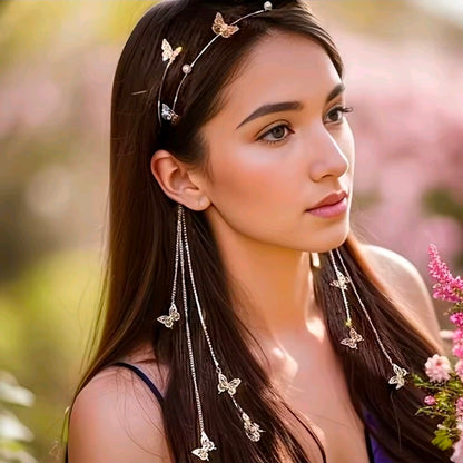 Korean Rhinestone Tassel Headband