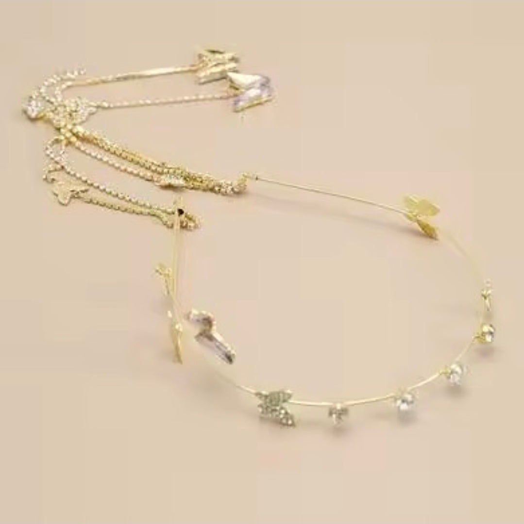 Korean Rhinestone Tassel Headband