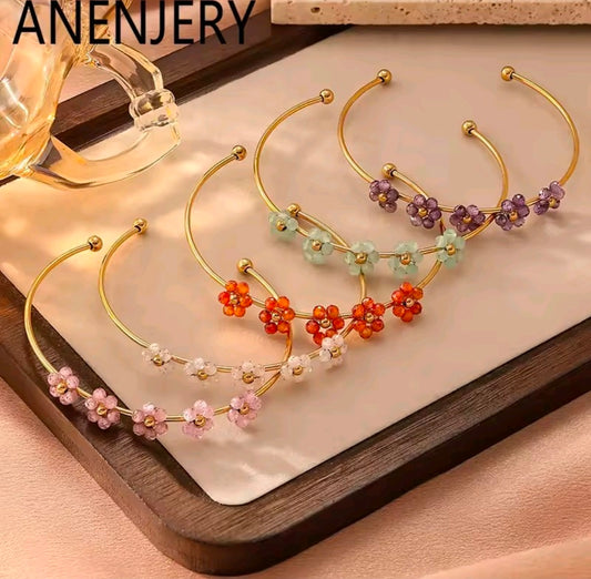 Flower Open Bracelet