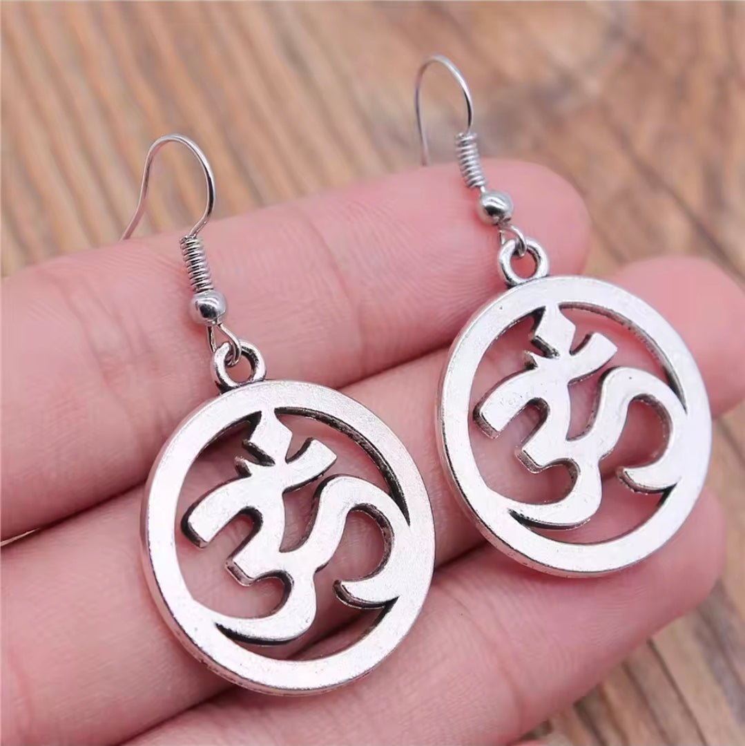 Spiritual Om Yoga Zen Earrings