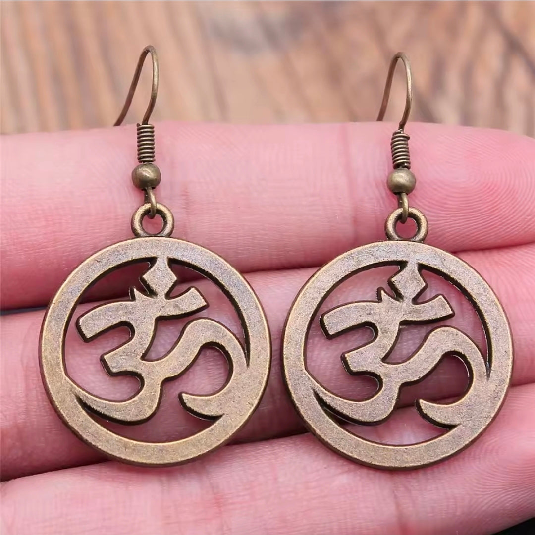 Spiritual Om Yoga Zen Earrings