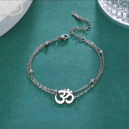 Double Layered Om Bracelet