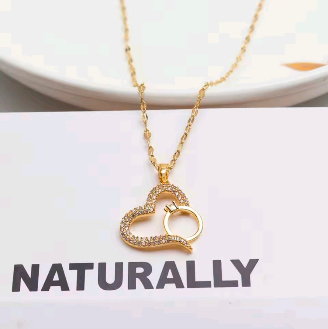 Heart With Ring Necklace