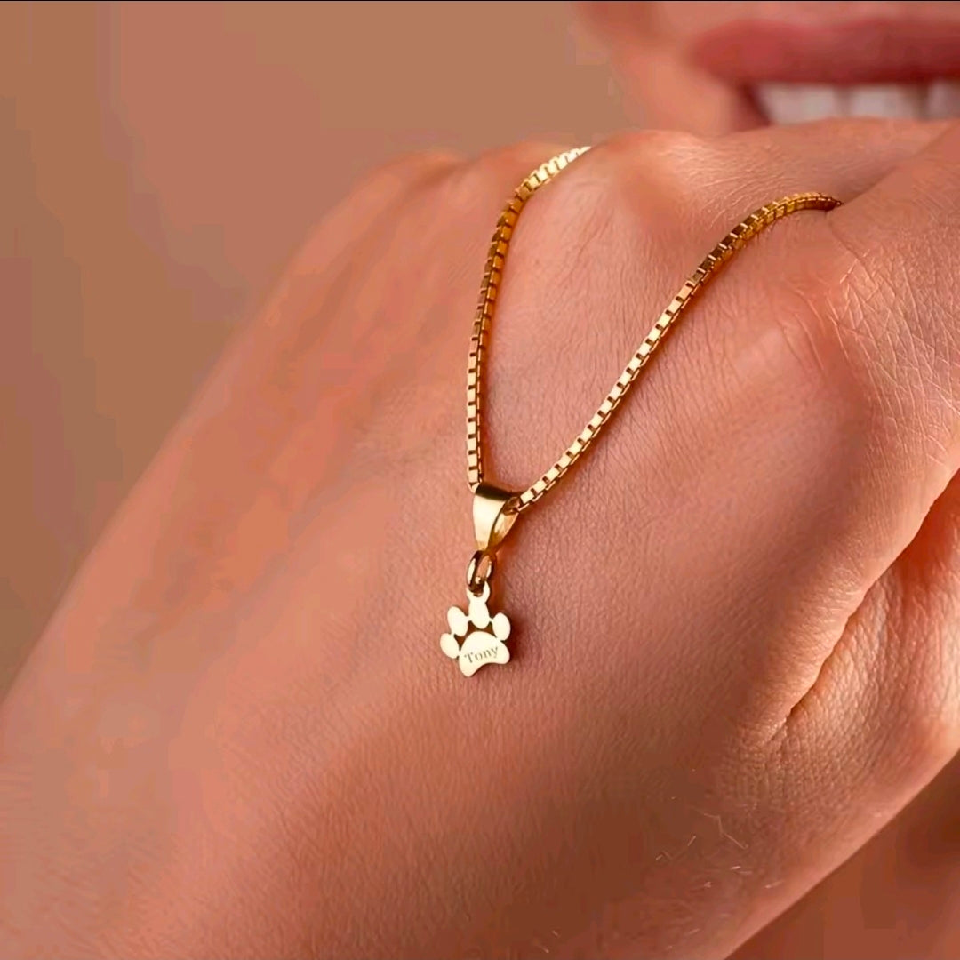 Custom Name Paw Necklace