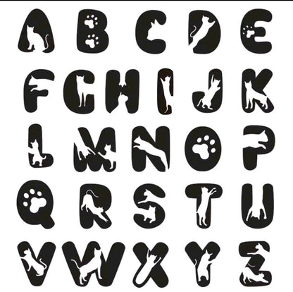 Cat Pattern Custom Name Necklace