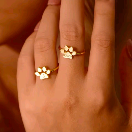 Custom Name Paw Ring