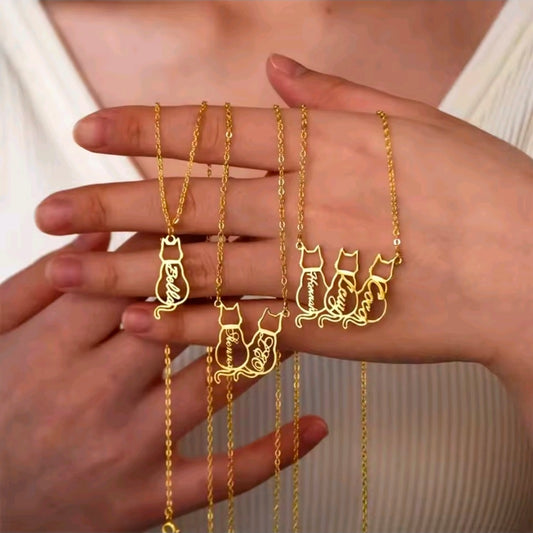 Custom Name Cat Necklace